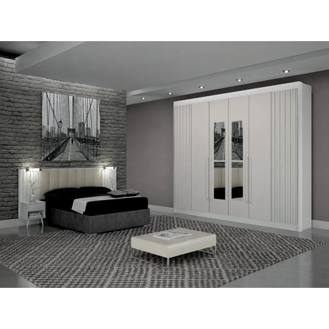 Dormitorio Casal Ripado 2PÇS 6 Portas Verona - Arbo Design