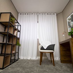 Cortina Decortini Glm 4,00 X 2,60 M Gaze de Linho com Forro Microfibra para Varão - 1