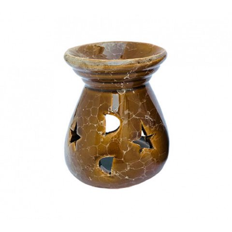 Aromatizador Recho Cerâmica Marrom Vela Aromaterapia Estrela