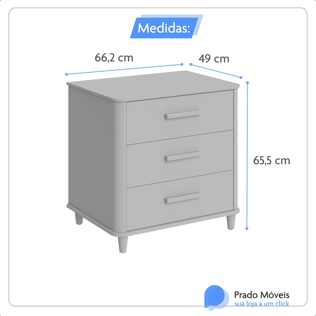 Mini Comoda Maite 100% Mdf Estilo Retro Borda Usinada - 6