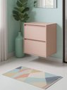Ver imagem 4 de Gabinete para Banheiro com Espelho 60cm MDF Rosa Dubai - On Móveis