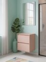 Ver imagem 1 de Gabinete para Banheiro com Espelho 60cm MDF Rosa Dubai - On Móveis