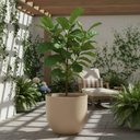 Ver imagem 2 de Vaso Grande para Plantas 54cm Tramontina Laos em Polietileno Reciclável Granito Areia Decoração