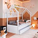 Ver imagem 2 de 1. Cama Infantil Casinha Auxiliar Branco Sonho