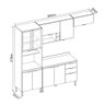Cozinha Modulada Completa 10 Portas 02 Gavetas Firenze Avena Grafito Demóbile - 4