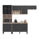 Ver imagem 2 de Cozinha Modulada Completa 10 Portas 02 Gavetas Firenze Avena Grafito Demóbile