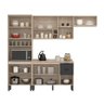 Cozinha Modulada Completa 10 Portas 02 Gavetas Firenze Avena Grafito Demóbile - 3