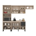 Ver imagem 3 de Cozinha Modulada Completa 10 Portas 02 Gavetas Firenze Avena Grafito Demóbile