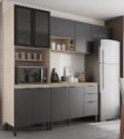 Ver imagem 1 de Cozinha Modulada Completa 10 Portas 02 Gavetas Firenze Avena Grafito Demóbile