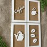 Quadros decorativos café padaria cozinha copa moldura relevo:Branco e marrom - 3