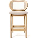 Ver imagem 3 de Kit 2 Banquetas Baixa Bar Cozinha Sala de Jantar Betta L02 Mel Tela Suede Bege - Lyam Decor