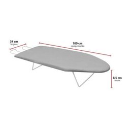 Tabua Mesa de Passar Roupa Portátil de Ferro Resistente Cor Prata Metalizado F - 3