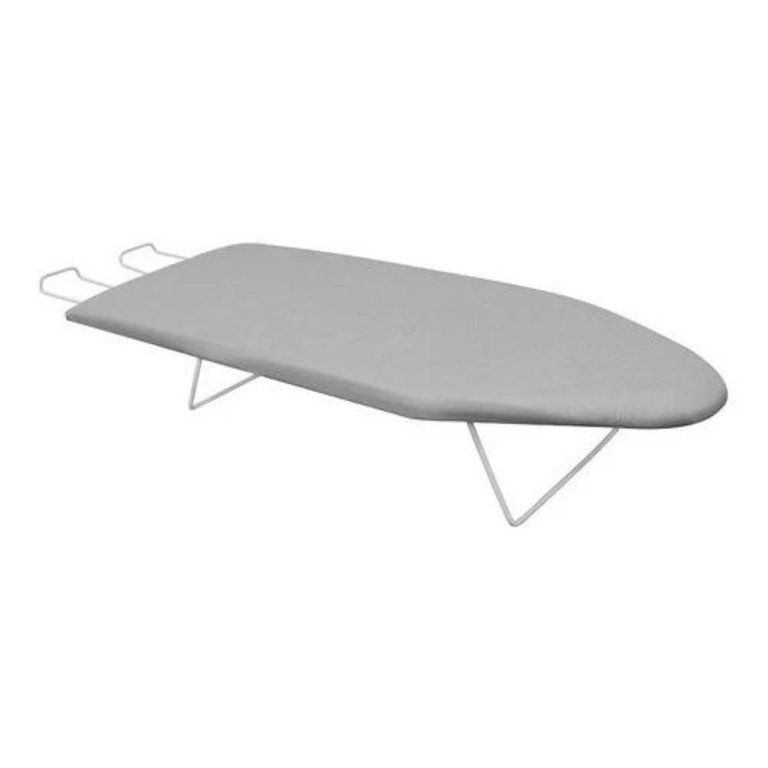 Tabua Mesa de Passar Roupa Portátil de Ferro Resistente Cor Prata Metalizado F