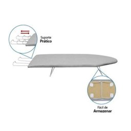 Tabua Mesa de Passar Roupa Portátil de Ferro Resistente Cor Prata Metalizado F - 4