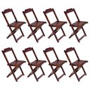 Ver imagem 2 de Kit 2 Jogos de Mesa com 4 Cadeiras de Madeira Dobrável 60x60 Ideal para Bar e Restaurante - Imbuia