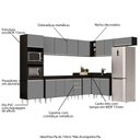 Ver imagem 3 de Armário de Cozinha Modulada de Canto 8 Peças CP07 Balcão Preto/Cinza - Lumil Lumil Móveis