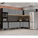 Ver imagem 2 de Armário de Cozinha Modulada de Canto 8 Peças CP07 Balcão Preto/Cinza - Lumil Lumil Móveis