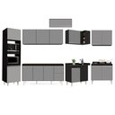 Ver imagem 6 de Armário de Cozinha Modulada de Canto 8 Peças CP07 Balcão Preto/Cinza - Lumil Lumil Móveis