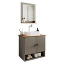 Ver imagem 1 de Gabinete Arm Banheiro Deli 2 Portas com Cuba Oxford Branca Titanium Nature
