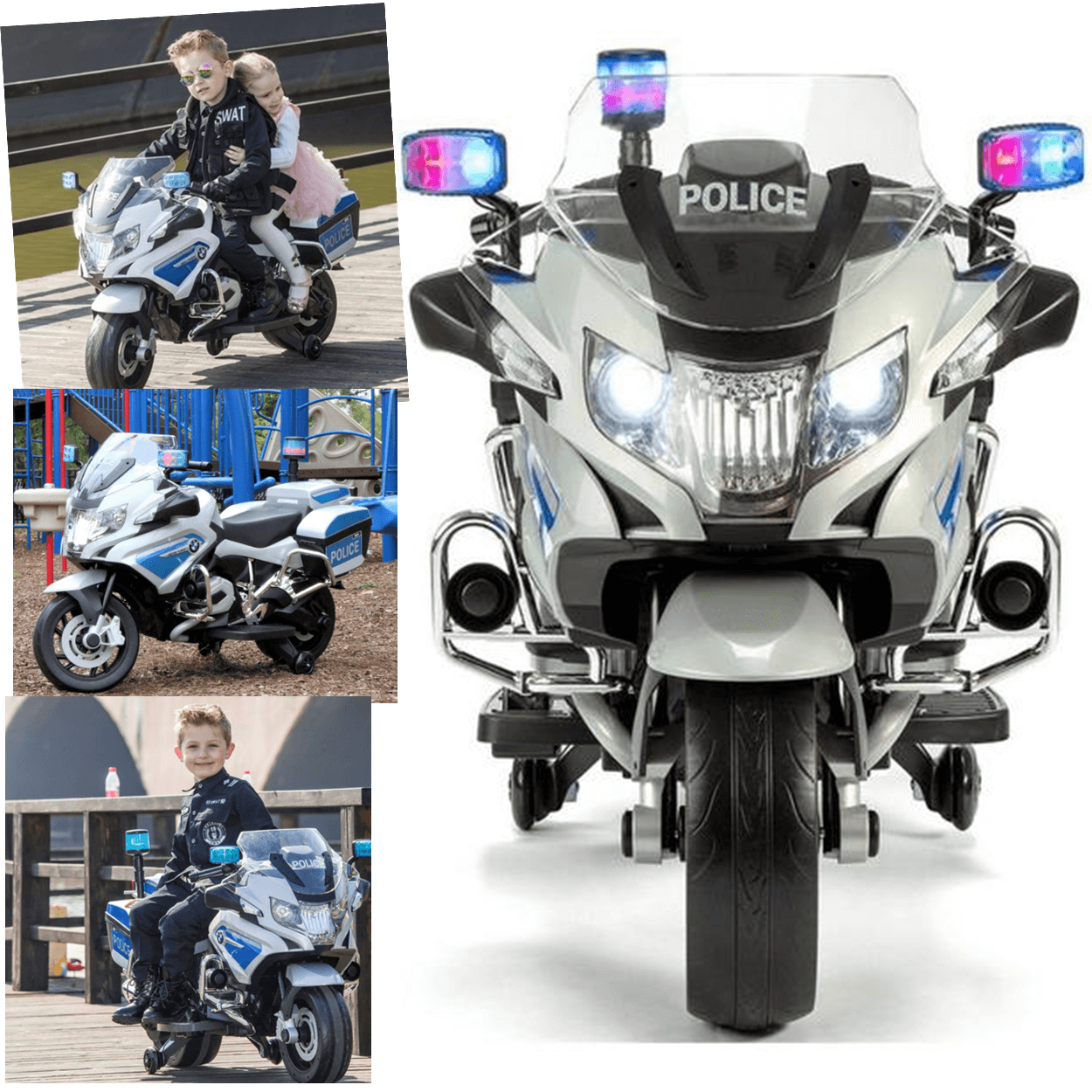 Moto Eletrica Infantil Shiny Toys BMW R1200 RT Police 12V - 4