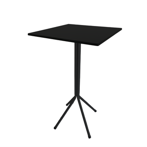 Mesa Bistrô Alto Preto Tampo Quadrado Mdf Preto 60cm