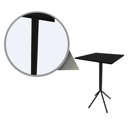 Mesa Bistrô Alto Preto Tampo Quadrado Mdf Preto 60cm - 5