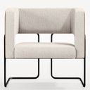 Ver imagem 6 de Kit 02 Poltronas Scarlett D02 Base Aço Preto Couríssimo Marrom B-38 Linho Cru C-443 - Lyam Decor