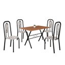 Ver imagem 2 de Conjunto de Mesa Tubular 100cm x 60cm Tampo em MDF com 4 Cadeiras Lívia Preto