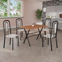 Ver imagem 1 de Conjunto de Mesa Tubular 100cm x 60cm Tampo em MDF com 4 Cadeiras Lívia Preto