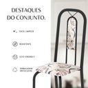 Ver imagem 4 de Conjunto de Mesa Tubular 100cm x 60cm Tampo em MDF com 4 Cadeiras Lívia Preto