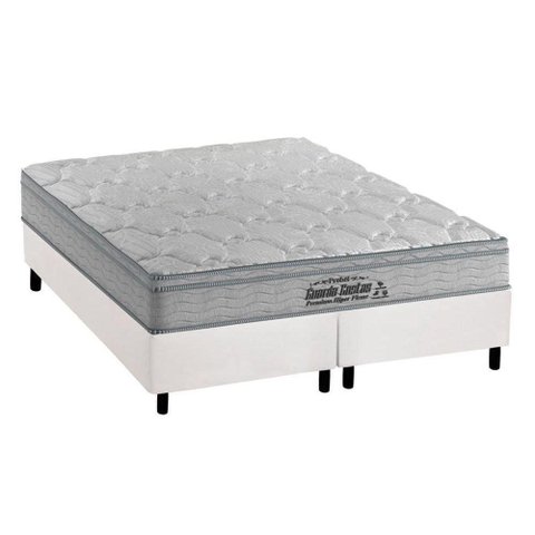 Cama Box Queen: Colchão Espuma Probel D40 Guarda Costas Premium Hiper Firme + Base CRC Courano