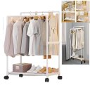 Ver imagem 2 de Arara Sapateira Organizadora Cabideiro Roupa C/ Rodas Branco