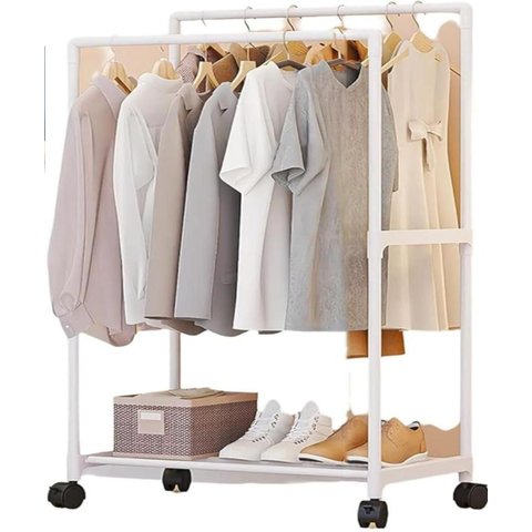 Arara Sapateira Organizadora Cabideiro Roupa C/ Rodas Branco