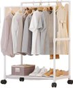 Ver imagem 1 de Arara Sapateira Organizadora Cabideiro Roupa C/ Rodas Branco