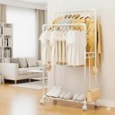 Ver imagem 5 de Arara Sapateira Organizadora Cabideiro Roupa C/ Rodas Branco