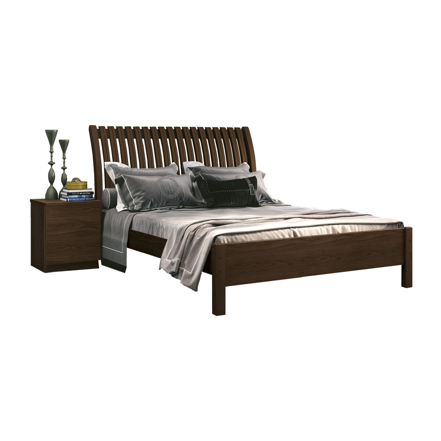 Cama Queen 160cm Arezzo III Móveis Fazzio | MadeiraMadeira