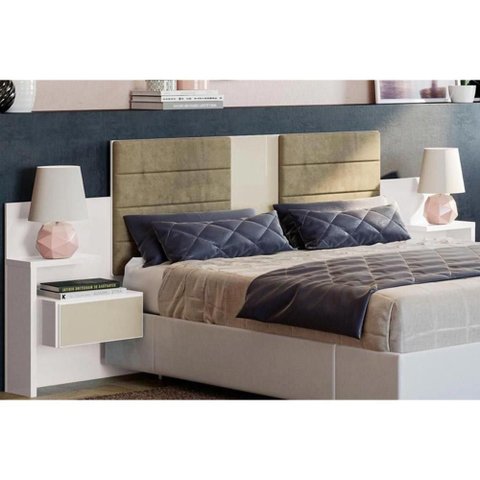 Painel Cama Box Madeirado Casal/queen G290 C/ 2 Gavetas Branco - Kappesberg