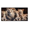Quadro Decorativo Leão Natureza com Moldura Caixa de 3cm de Profundidade, (100x70cm) - 2