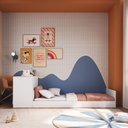 Ver imagem 3 de Cama de Solteiro S/colchão com Escrivaninha e Cantos Arrendondados Linha Infanto Completa Móveis