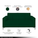 Ver imagem 3 de Sofá Living Decorativo Houston 2 Lugares 160cm Pés em Metal Veludo Verde G33 - Gran Belo