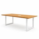 Ver imagem 3 de Mesa Reunião Industrial Escritório 2,00m x 90cm 100% MDF com Caixa de Tomadas Pés Metal F5 Office