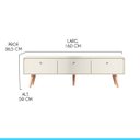 Ver imagem 3 de Rack Retrô para Tv 65 Pol. com 3 Portas 160 X 59 Cm Memphis Mdp Champanhe 0673 Menu