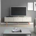 Ver imagem 1 de Rack Retrô para Tv 65 Pol. com 3 Portas 160 X 59 Cm Memphis Mdp Champanhe 0673 Menu