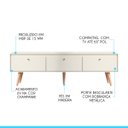 Ver imagem 2 de Rack Retrô para Tv 65 Pol. com 3 Portas 160 X 59 Cm Memphis Mdp Champanhe 0673 Menu