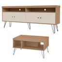 Ver imagem 2 de Rack para Tv Mesa de Centro Rmc42 Carvalho Off White Arly