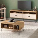 Ver imagem 1 de Rack para Tv Mesa de Centro Rmc42 Carvalho Off White Arly