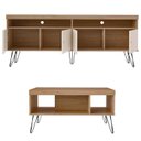 Ver imagem 6 de Rack para Tv Mesa de Centro Rmc42 Carvalho Off White Arly