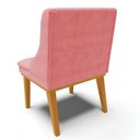 Ver imagem 7 de Kit 4 Cadeiras Estofadas para Sala de Jantar Base Fixa de Madeira Castanho Lia Suede Rosê - Ibiza