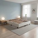 Ver imagem 1 de Base para Cama Box Queen Base Cama Box com Pés de Madeira Branco 156cm