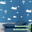 Ver imagem 3 de Adesivo de Parede Infantil Nuvem e Balões Branco Decorativo Quarto Delicado Menino